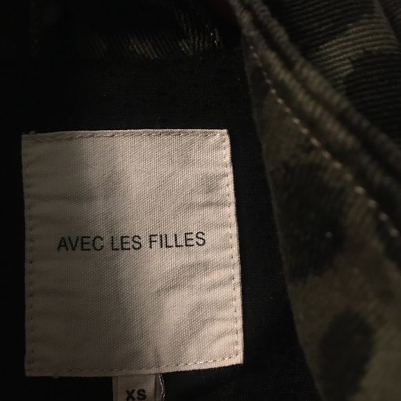 Avec Les Filles Olive Leopard Cotton Camo Cargo Jacket - Picture 13 of 16